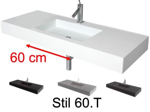 Waschtisch mit eingebautem Design-Waschtisch 50 x 120 cm, hängend oder